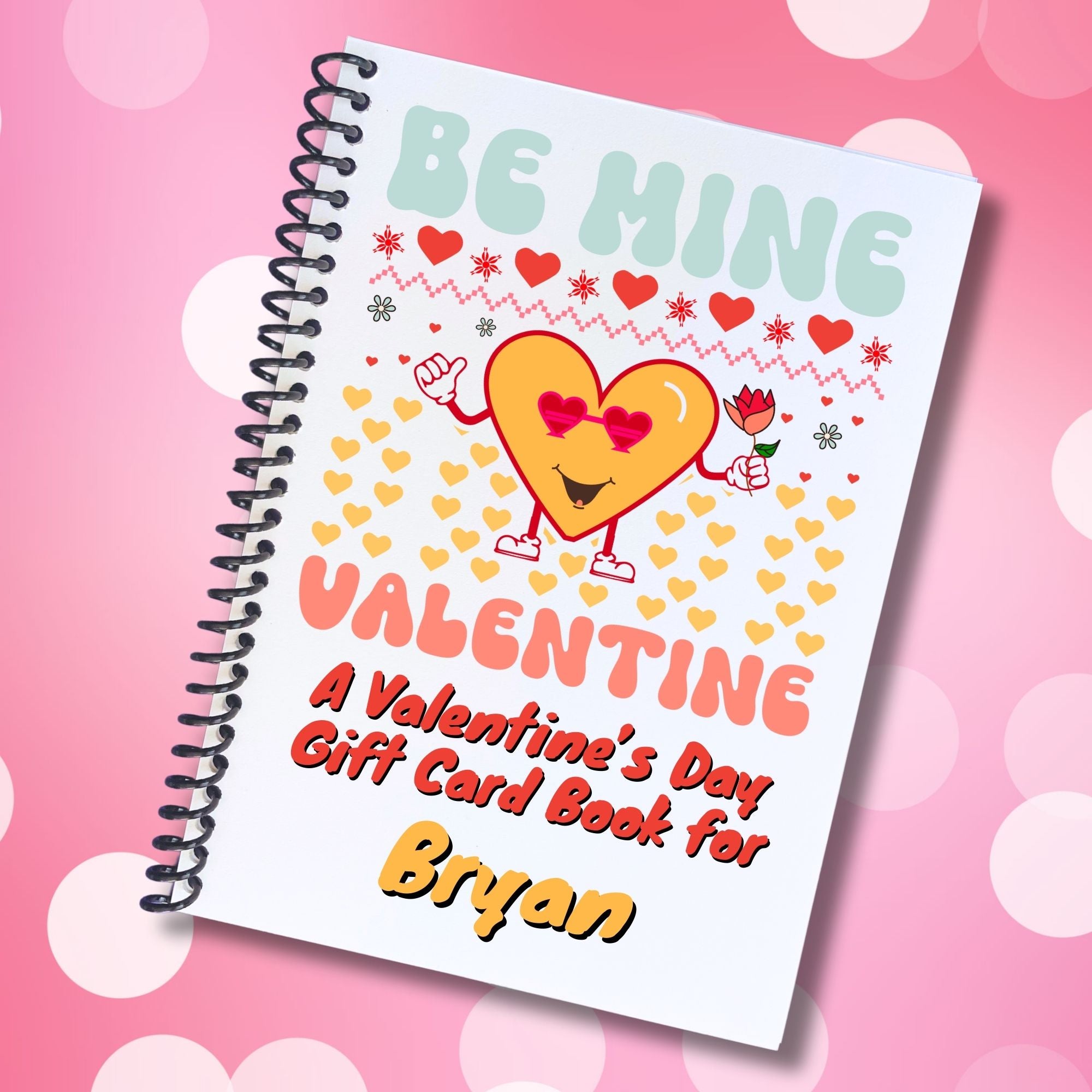 This image shows the Personalized Valentine's Day Compact 5"x7" Gift Card Book with Stickers and PVC Cover - Be Mine Valentine