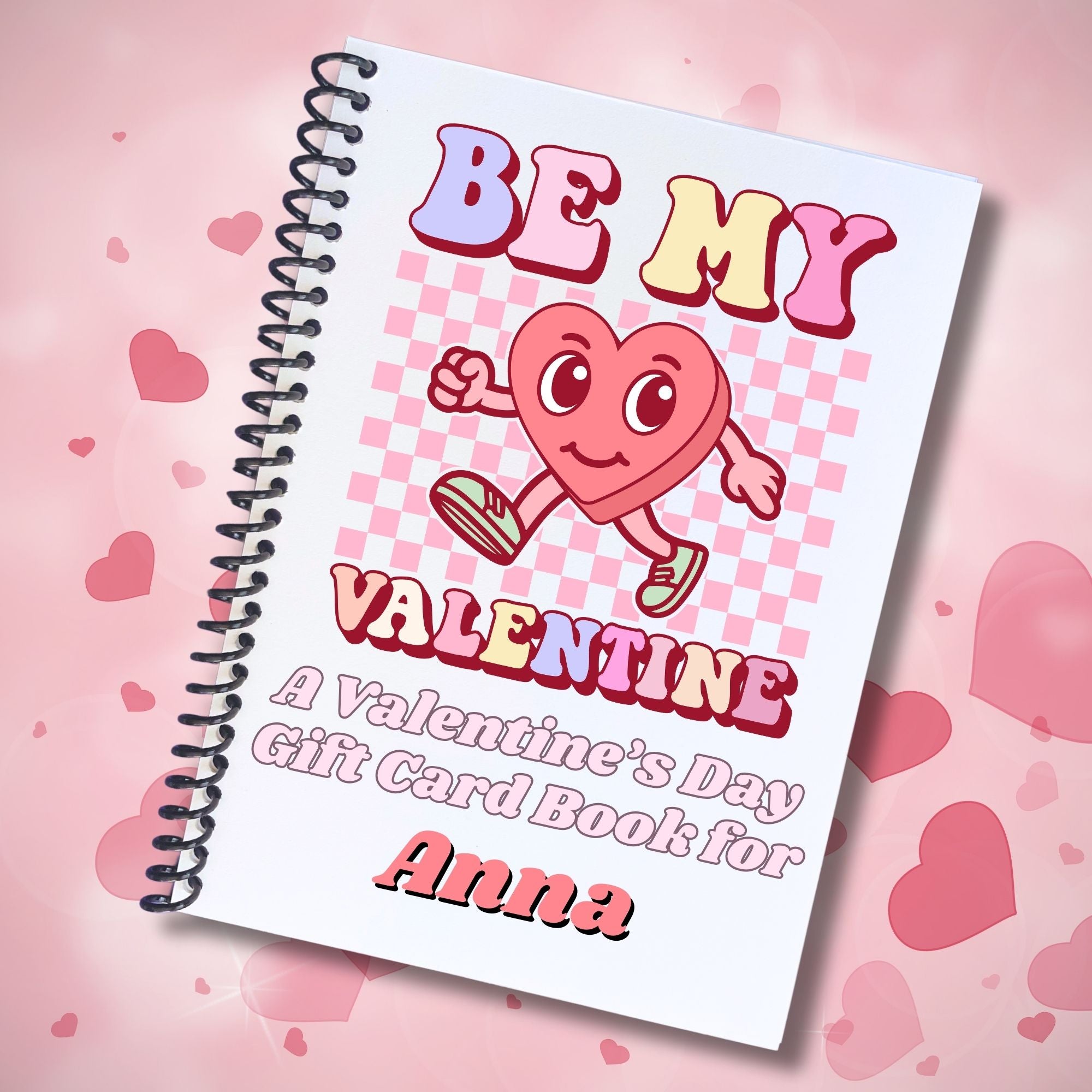 This image shows the Personalized Valentine's Day Compact 5"x7" Gift Card Book with Stickers and PVC Cover - Be My Valentine.