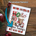 Load image into Gallery viewer, This image shows where your personalized name will be printed on the 6 Page Personalized Christmas Gift Card Book with Stickers and PVC Cover - Gnome Ho Ho Ho.
