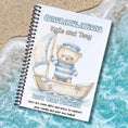 Load image into Gallery viewer, This image shows the cover of the Personalized Baby Gift Card Book with Stickers - Nautical Bear.
