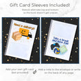 Load image into Gallery viewer, This image shows how the gift card sleeves/envelopes are staggered top to bottom in the Personalized Birthday 5"x7" Gift Card Book with Stickers and PVC Cover - Birthday Cake.
