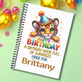 Load image into Gallery viewer, This image shows the Personalized Birthday 5"x7" Gift Card Book with Stickers and PVC Cover - Tiger.
