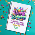 Load image into Gallery viewer, This image shows the Personalized Birthday 5"x7" Gift Card Book with Stickers and PVC Cover - Birthday Party.
