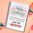 Load image into Gallery viewer, This image shows the Personalized Birthday 5"x7" Gift Card Book with Stickers and PVC Cover - Birthday Streamers.
