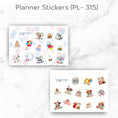 Load image into Gallery viewer, This image shows the PL-315 matte paper sticker sheets included with the Personalized Birthday 5"x7" Gift Card Book with Stickers and PVC Cover - Birthday Cake.
