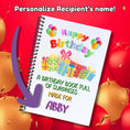 Load image into Gallery viewer, This image shows where your personalized name/message will be printed on the Personalized Birthday Compact 5"x7" Gift Card Book with Stickers and PVC Cover - Birthday Presents.
