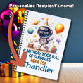 Load image into Gallery viewer, This image shows where your personalized name/message will be printed on the Personalized Birthday Compact 5"x7" Gift Card Book with Stickers and PVC Cover - Astronaut.
