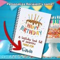 Load image into Gallery viewer, This image shows where your personalized name/message will be printed on the Personalized Birthday Compact 5"x7" Gift Card Book with Stickers and PVC Cover - Birthday Cake.
