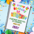 Load image into Gallery viewer, This image shows the Personalized Birthday Compact 5"x7" Gift Card Book with Stickers and PVC Cover - Birthday Presents.
