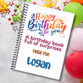 Load image into Gallery viewer, This image shows the Personalized Birthday Compact 5"x7" Gift Card Book with Stickers and PVC Cover - Birthday Colorful.
