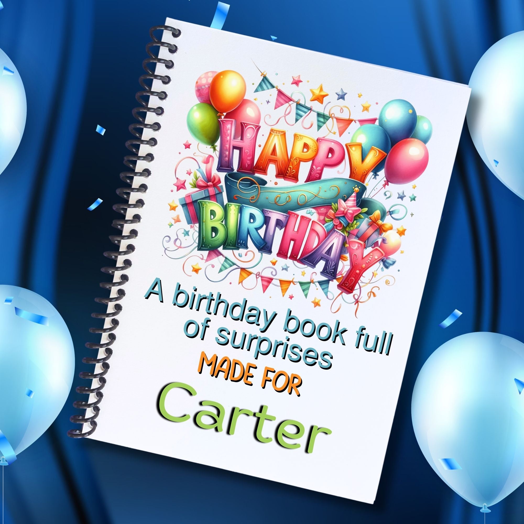 This image shows the Personalized Birthday Compact 5"x7" Gift Card Book with Stickers and PVC Cover - Happy Birthday.