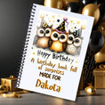 Load image into Gallery viewer, This image shows the Personalized Birthday Compact 5"x7" Gift Card Book with Stickers and PVC Cover - Owls.
