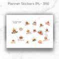 Load image into Gallery viewer, This image shows the PL-316 matte paper sticker sheet included with the Personalized Birthday Compact 5"x7" Gift Card Book with Stickers and PVC Cover - Birthday Cake.
