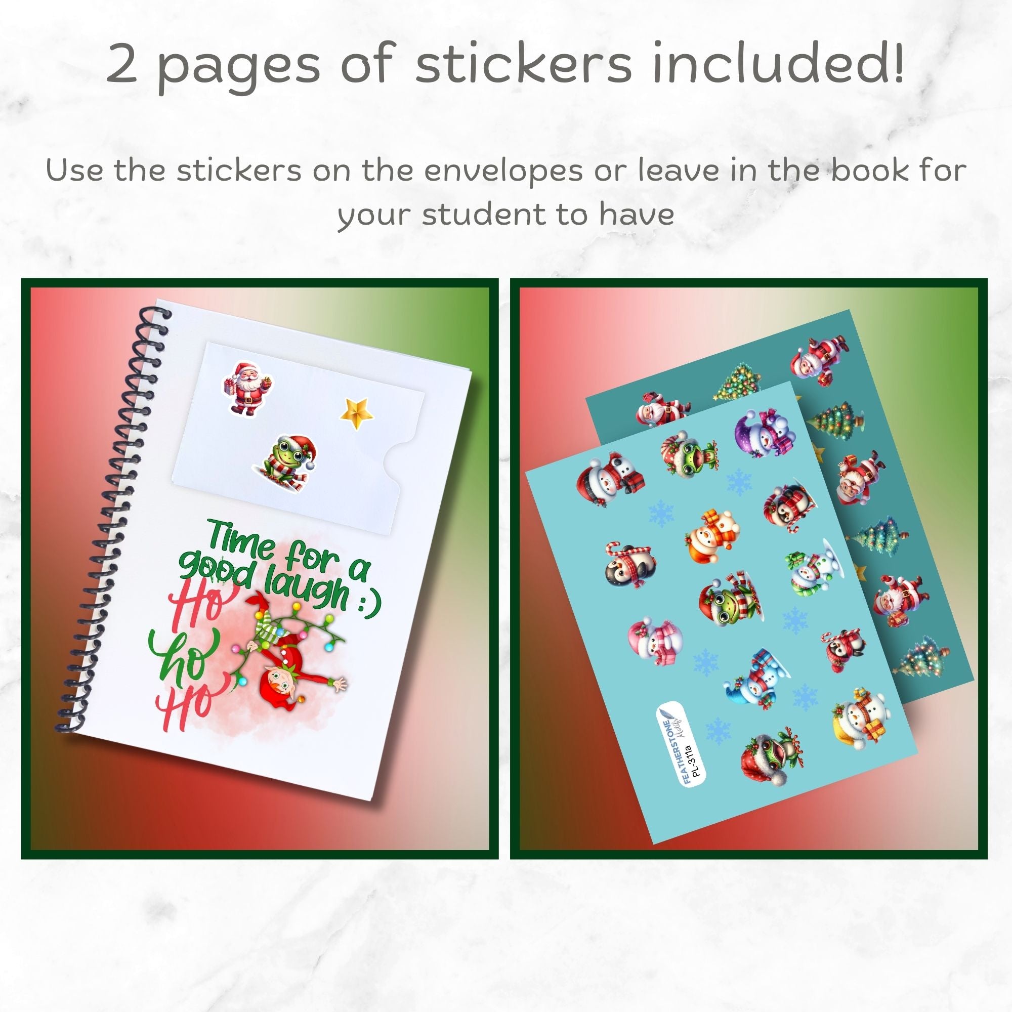 12 Weihnachtsaufkleber, 10 X 11,5 Cm – Bunter Stickerbogen Für Basteln, Karten & Partydekoration