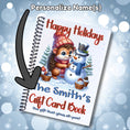 Load image into Gallery viewer, This image shows where your personalized name will be printed on the Personalized Christmas 12 Month Gift Card Book with Stickers and PVC Cover - Porcupine & Snowman.
