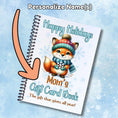 Load image into Gallery viewer, This image shows where your personalized name will be printed on the Personalized Christmas 12 Month Gift Card Book with Stickers and PVC Cover - Fox with Snowflake.
