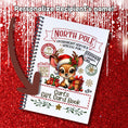 Load image into Gallery viewer, This image shows where your personalized name will be printed on the Personalized Christmas Gift Card Book with Stickers and PVC Cover - Christmas Deer.
