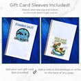 Load image into Gallery viewer, This image shows how the included gift card envelopes are staggered top and bottom in the Personalized Grad Gift Card Book with Stickers and PVC Cover - Congrats.
