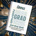 Load image into Gallery viewer, This image shows the Personalized Grad Gift Card Book with Stickers and PVC Cover - Gray.
