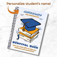 Load image into Gallery viewer, This image shows where your personalized name will be printed on the Personalized Grad Gift Card Book with Stickers and PVC Cover - Orange & Blue Books.
