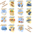 Load image into Gallery viewer, This image shows all 14 designs included in the Orange and Blue Gift Card Book
