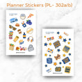 Load image into Gallery viewer, This image shows the PL-302 stickers/labels included in the Personalized College Gift Card Book with Stickers - Orange & Blue.
