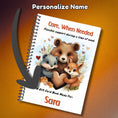 Load image into Gallery viewer, This image shows where your personalized message will be printed on the Personalized Small Acts of Care Gift Card Book with Stickers and PVC Cover - Care When Needed.
