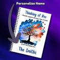 Load image into Gallery viewer, This image shows where your personalized message will be printed on the Personalized Small Acts of Care Gift Card Book with Stickers and PVC Cover - Thinking of you.
