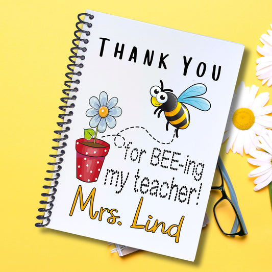 This image shows the Personalized Teacher Appreciation Compact Gift Card Book with Stickers and PVC Cover - Thank You for BEE-ing My Teacher!