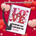 Load image into Gallery viewer, This image shows where your personalized name/message will be printed on the Personalized Valentine's Day Gift Card Book with Stickers and PVC Cover - Love Square.
