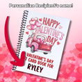 Load image into Gallery viewer, This image shows where your personalized name/message will be printed on the Personalized Valentine's Day Gift Card Book with Stickers and PVC Cover - Pickup Truck.
