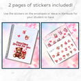 Load image into Gallery viewer, This image shows the matte sticker sheets included in the Personalized Valentine's Day Gift Card Book with Stickers and PVC Cover -  Panda.
