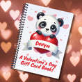 Load image into Gallery viewer, This image shows the cover of the Personalized Valentine's Day Gift Card Book with Stickers and PVC Cover - Panda.
