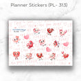 Load image into Gallery viewer, This image shows the matte paper sticker sheet included with the Personalized Valentine's Day Compact 5"x7" Gift Card Book with Stickers and PVC Cover - Foxy.
