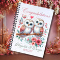 Load image into Gallery viewer, This image shows the cover for the Personalized Wedding Gift Card Book with Stickers and PVC Cover - Owls
