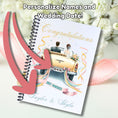 Load image into Gallery viewer, This image shows where your personalized names and date are printed on the Personalized Wedding Gift Card Book with Stickers and PVC Cover - Just Married.
