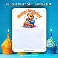 Load image into Gallery viewer, This image shows the Bear Birthday Gift Card Holder Money Card.
