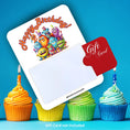 Load image into Gallery viewer, This image shows a gift card partially inside the Birthday Monsters Gift Card Holder Money Card.
