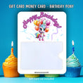 Load image into Gallery viewer, This image shows the Birthday Pony Gift Card Holder Money Card.
