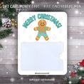 Load image into Gallery viewer, This image shows the Blue Gingerbread Man Gift Card Money Card.
