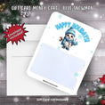 Load image into Gallery viewer, This image shows the Blue Snowman Gift Card Money Card with the included A2 size envelope.
