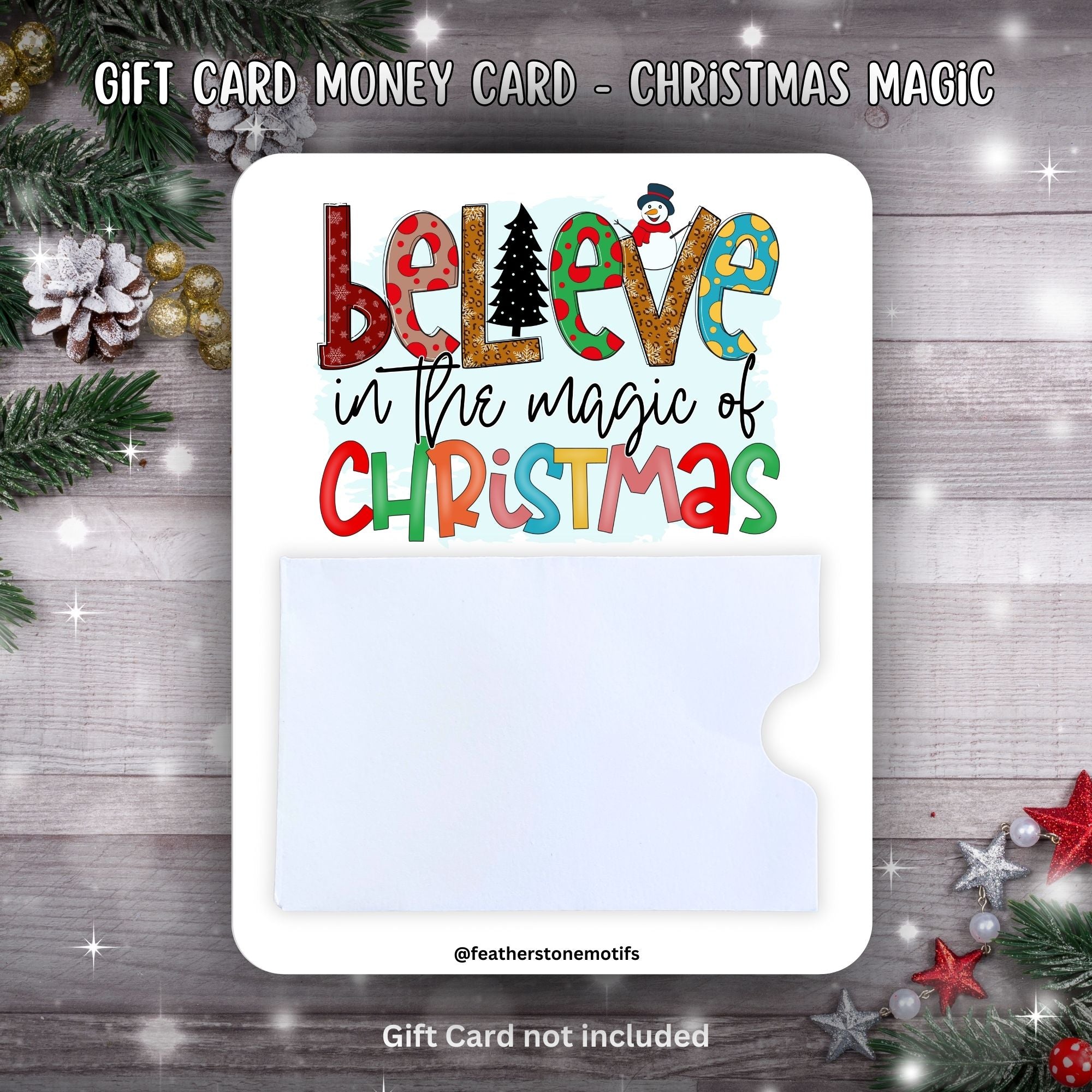 This image shows the Christmas Magic Gift Card Money Card.