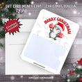 Load image into Gallery viewer, This image shows the Christmas Penguin Gift Card Money Card with the included A size envelope.
