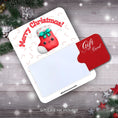 Load image into Gallery viewer, This image shows a gift card partially inside the Christmas Stocking Gift Card Money Card.
