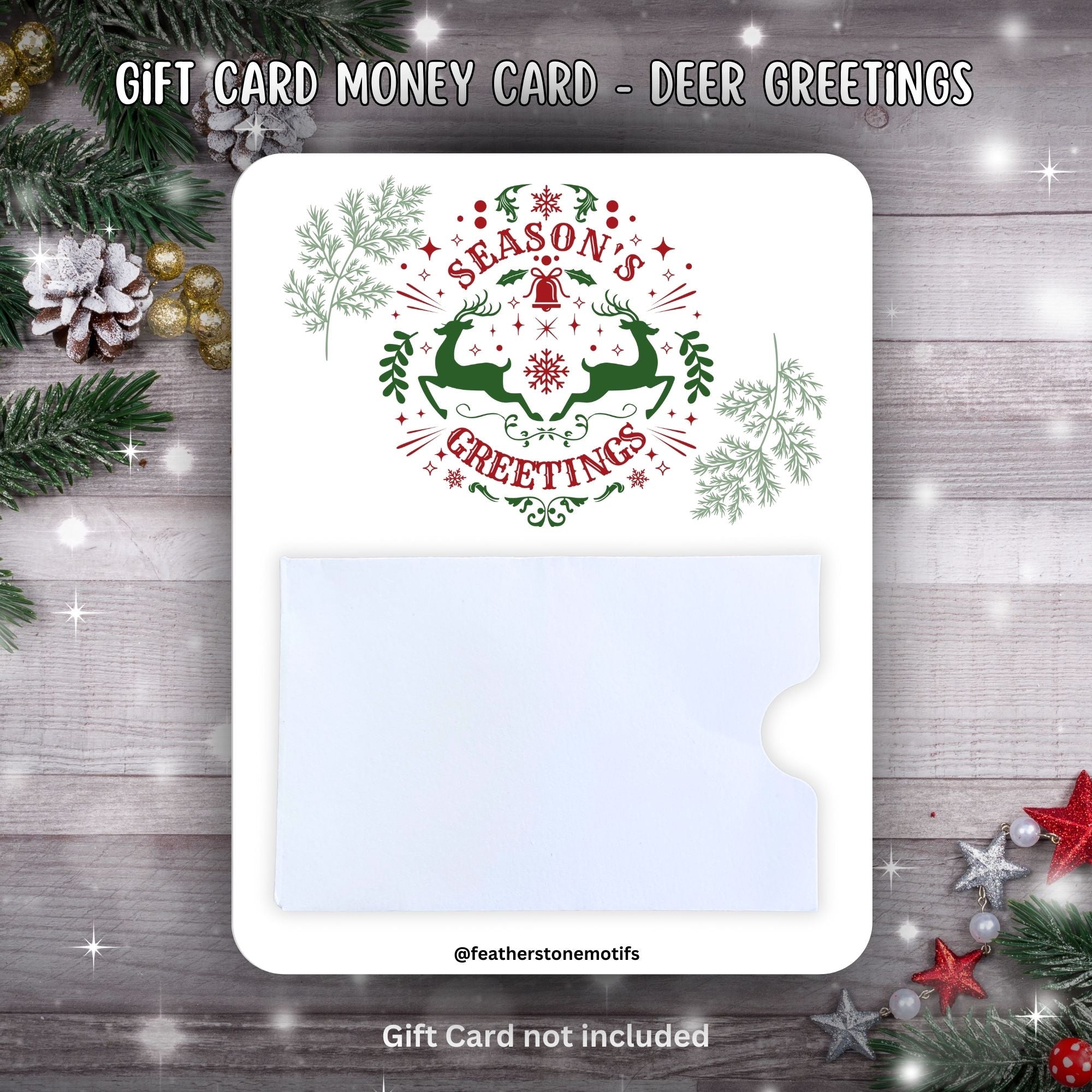 This image shows the Deer Greetings Gift Card Money Card.