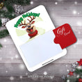 Load image into Gallery viewer, This image shows a gift card partially inside the Happy Reindeer Gift Card Money Card.
