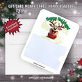 Load image into Gallery viewer, This image shows the Happy Reindeer Gift Card Money Card with the included A2 envelope.
