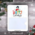 Load image into Gallery viewer, This image shows the Happy Snowman Gift Card Money Card.
