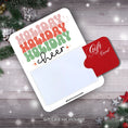 Load image into Gallery viewer, This image shows a gift card partially inside the Holiday Cheer Gift Card Holder Money Card.
