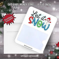 Load image into Gallery viewer, This image shows the Let it Snow Gift Card Holder Money Card with the included A2 size envelope.
